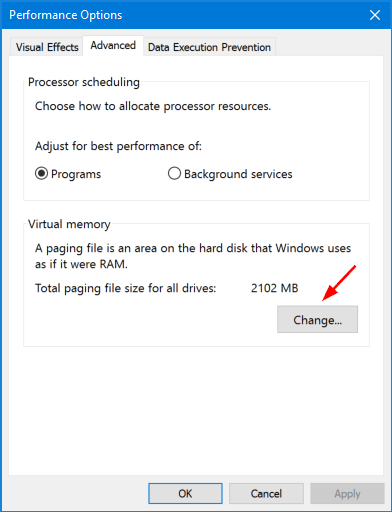 change-virtual-memory