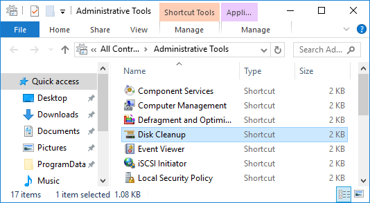 disk-cleanup-in-control-panel