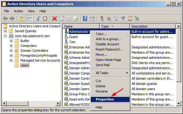 domain-account-properties