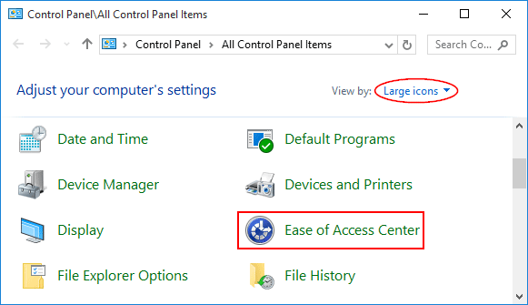 ease-of-access-center