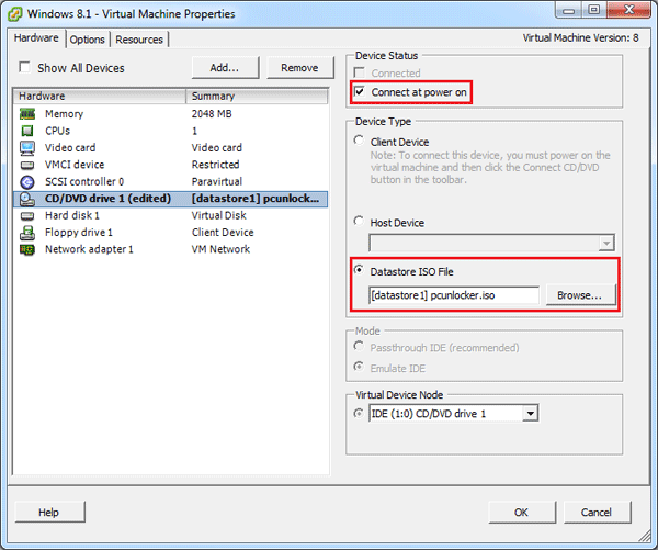 Mount ISO to Virtual CD of VM