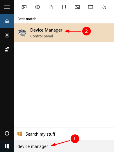 open-device-manager-via-cortana