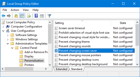prevent-changing-screen-saver