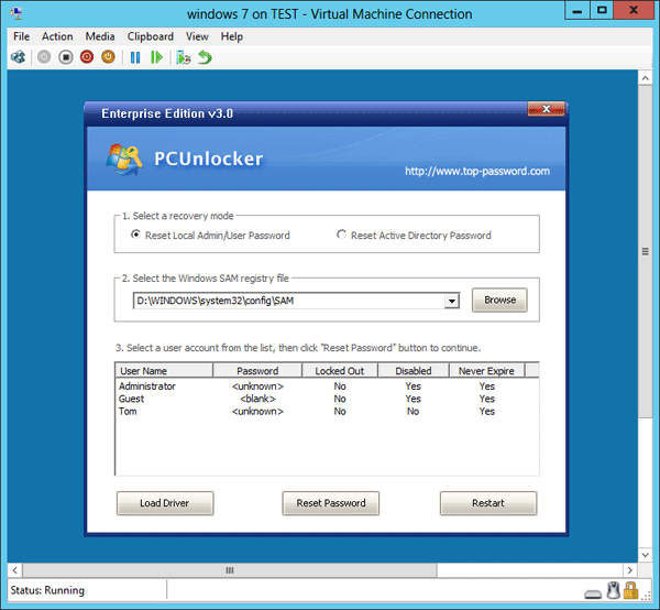 Reset Hyper-V Virtual Machine Password