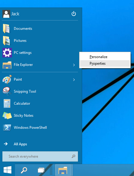 start-menu-properties