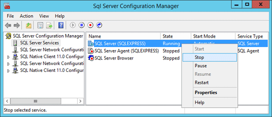 stop-sql-server