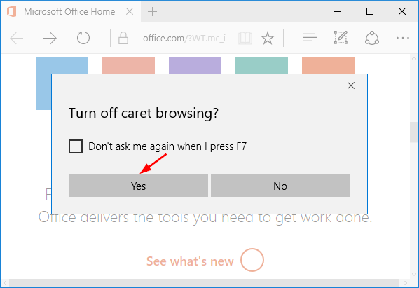 turn-off-caret-browsing