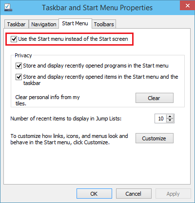 use-start-menu