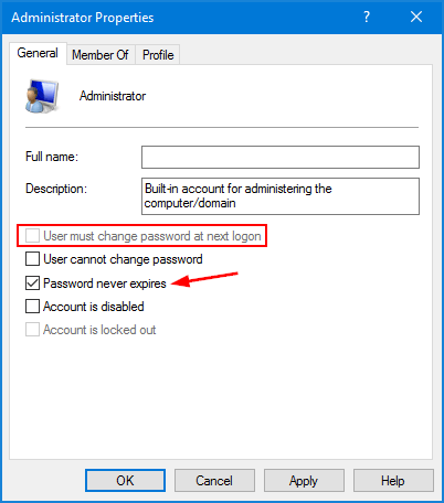 windows-password-never-expires