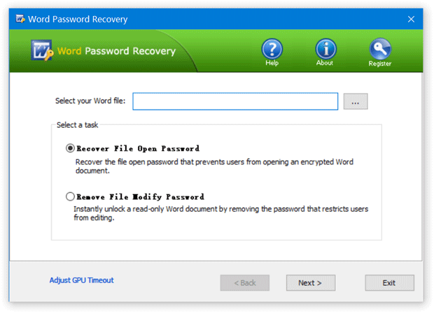 Word Password Recovery